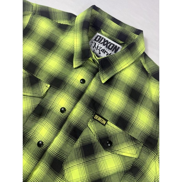 DIXXON Tops - Dixxon Long Sleeve Flannel Button- Up The Lizard Womens Medium Green Black Plaid